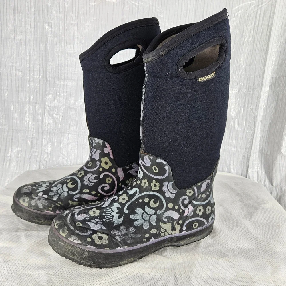 BOGS Womens 9 Classic High Corsage Muck Rain Winter Boots Floral Waterproof